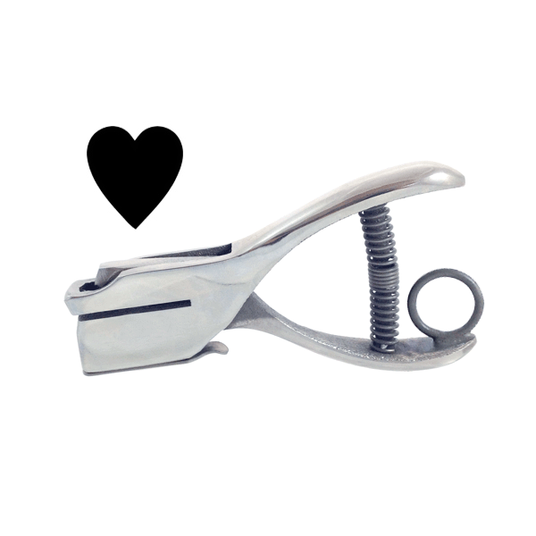 Heart - Custom Loyalty Card Hole Punch With Paper Reservoir With Ring Without Chain