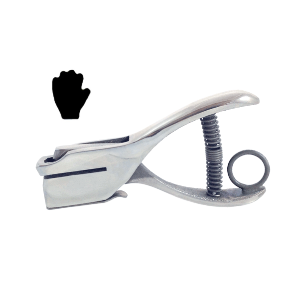 Hand or Glove - Custom Loyalty Card Hole Punch With Paper Reservoir With Ring Without Chain