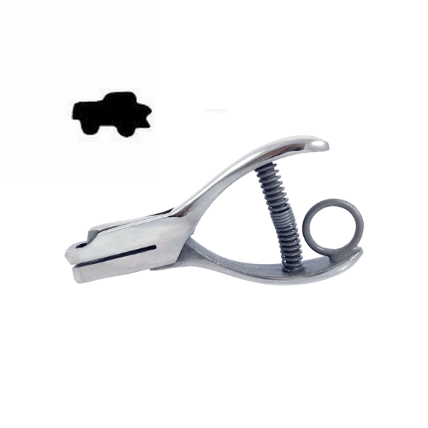 Car - 3/16" Design ND 3 - Custom Loyalty Card Hole Punch Without Paper Reservoir With Ring Without Chain