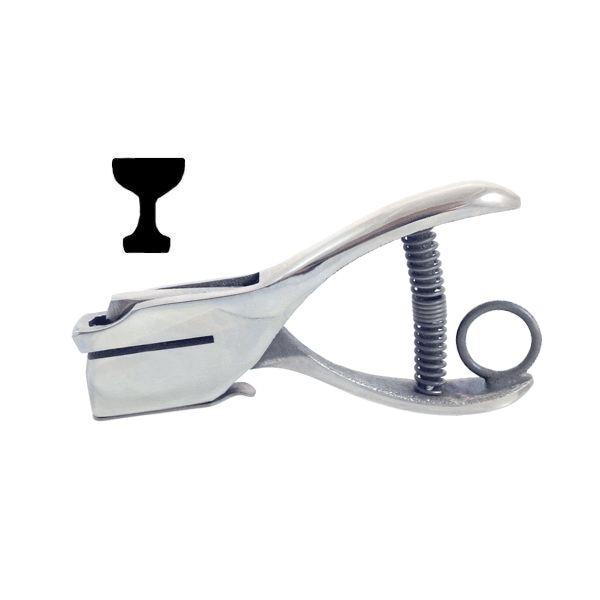 Cocktail or Martini Glass - Custom Loyalty Card Hole Punch With Paper Reservoir With Ring Without Chain